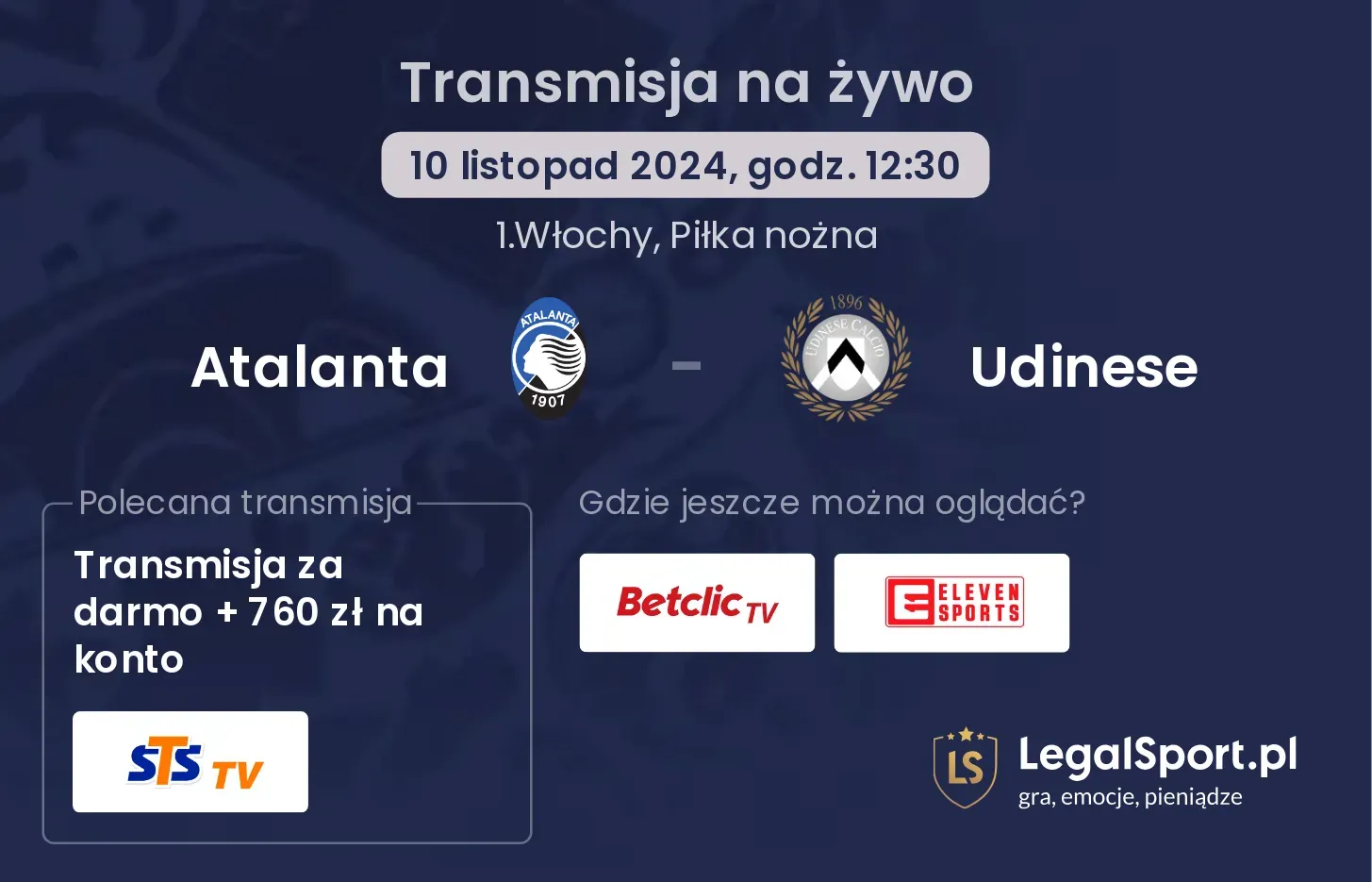 Atalanta - Udinese transmisja na żywo