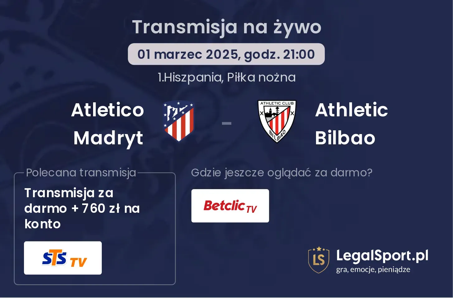 Atletico Madryt - Athletic Bilbao gdzie oglądać?