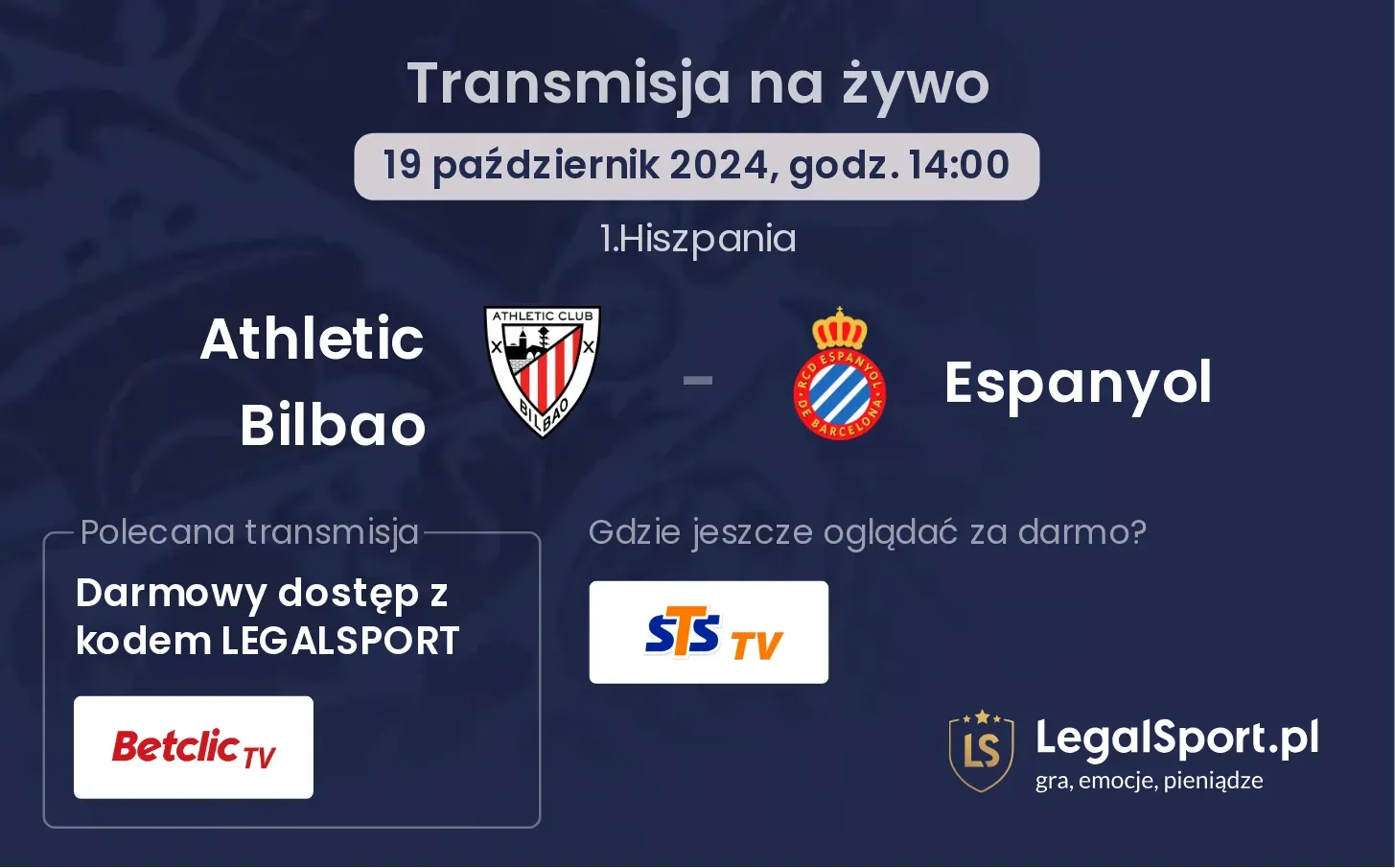 Athletic Bilbao - Espanyol transmisja na żywo