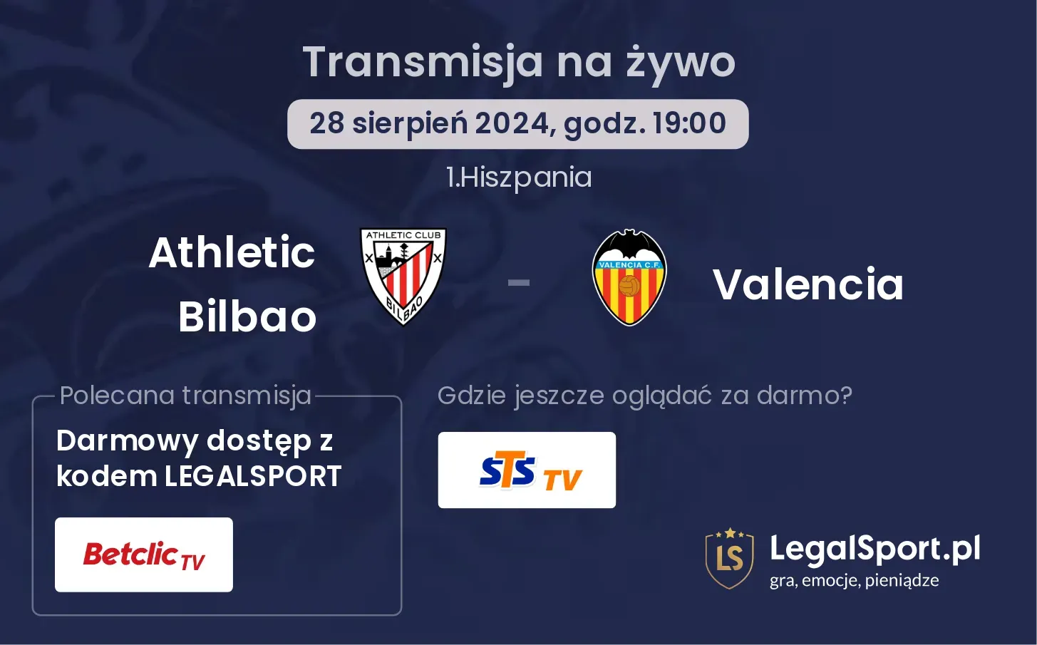 Athletic Bilbao - Valencia transmisja na żywo