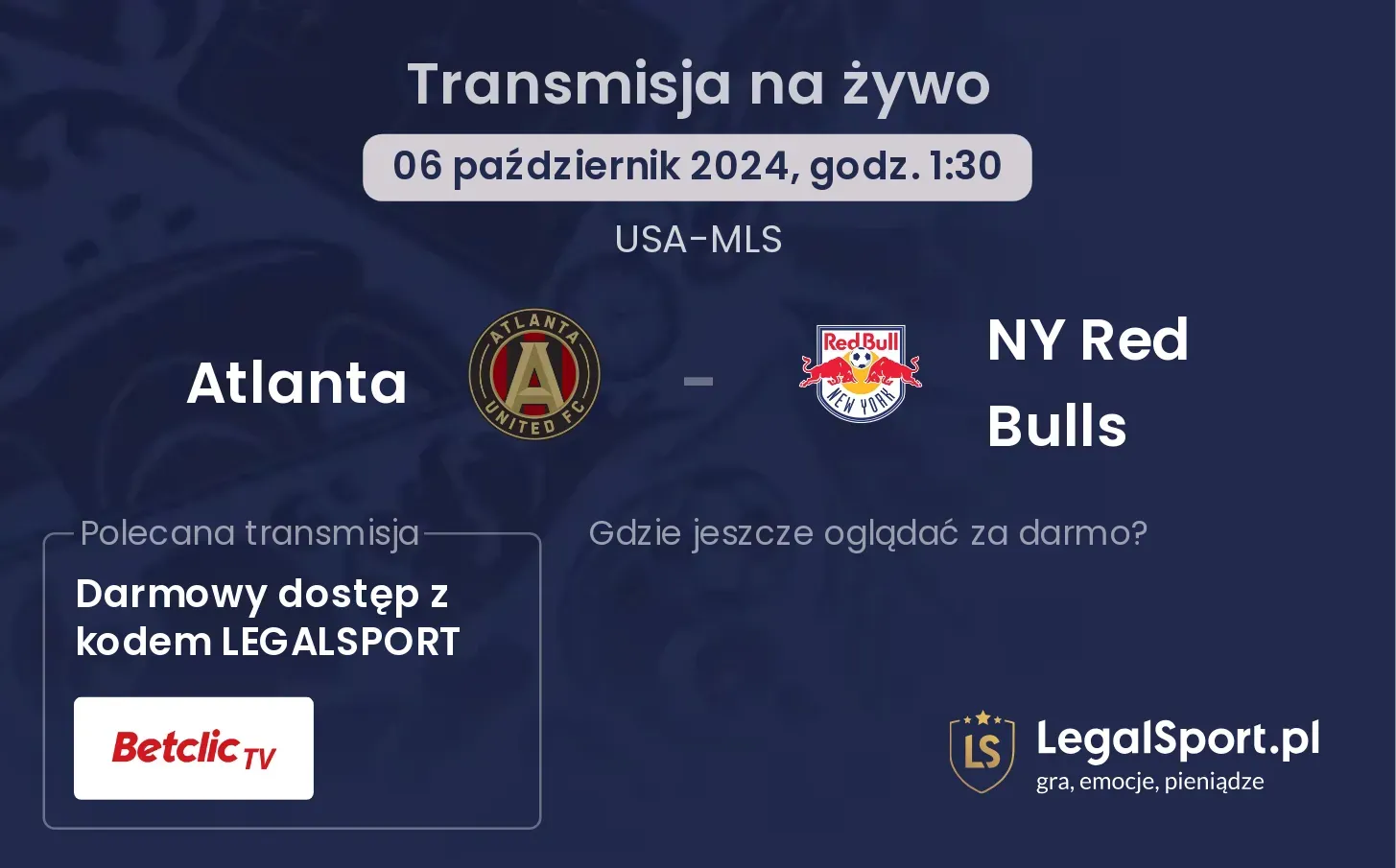 Atlanta - NY Red Bulls transmisja na żywo