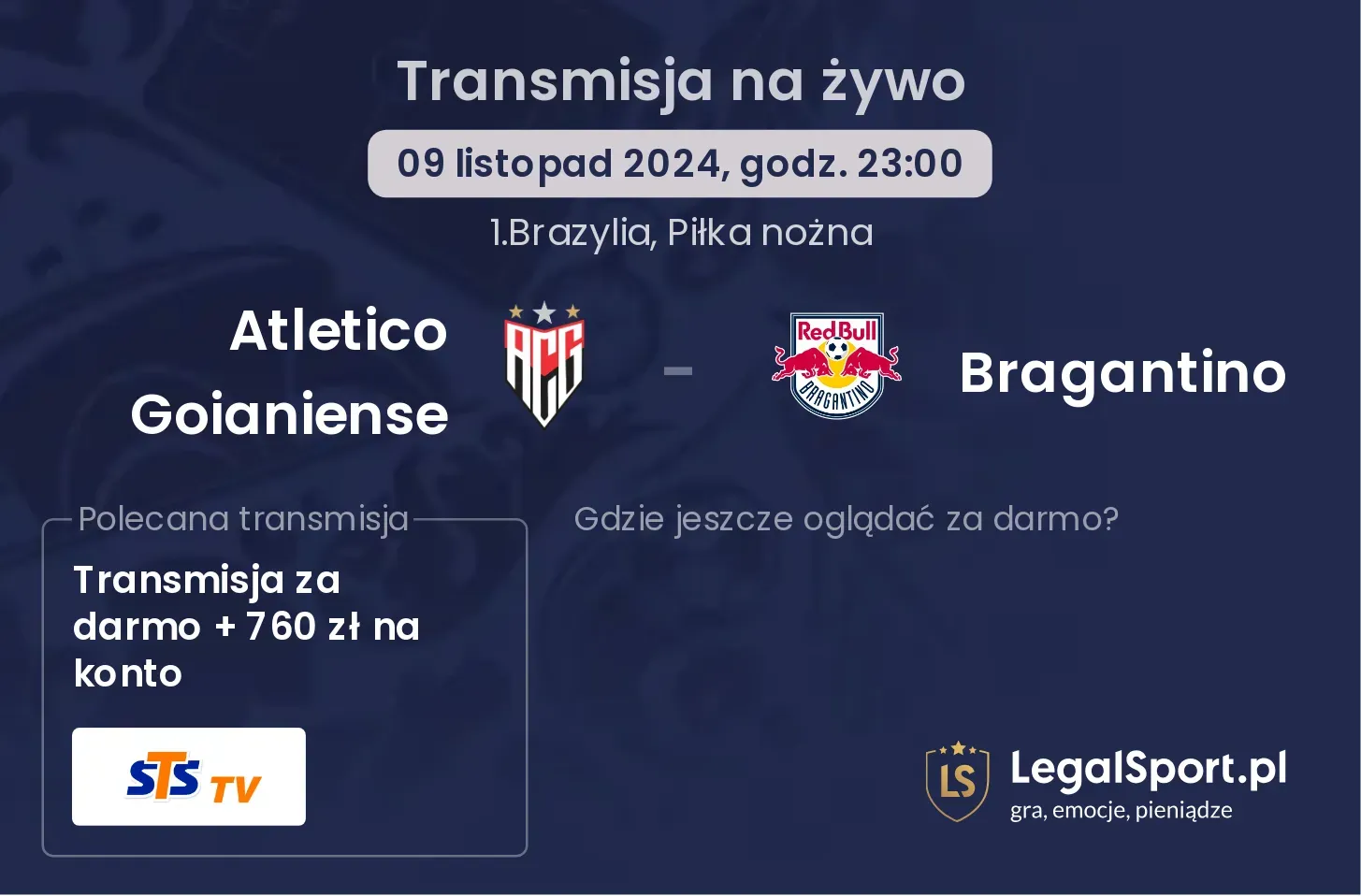 Atletico Goianiense  - Bragantino gdzie oglądać? 09.11, godz. 23:00