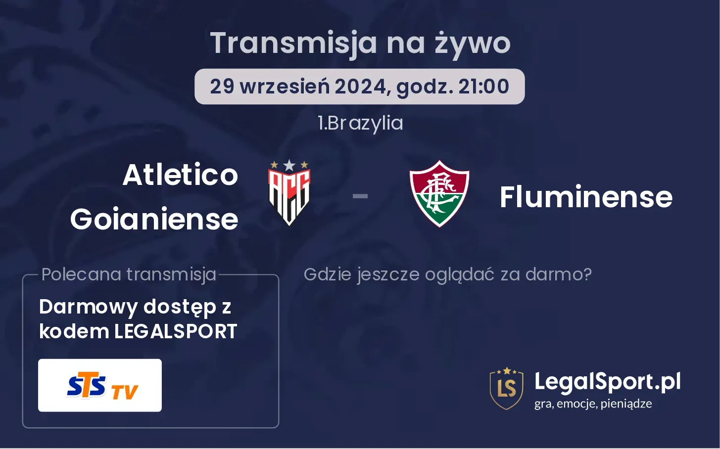 Atletico Goianiense  - Fluminense gdzie oglądać? 29.09, godz. 21:00