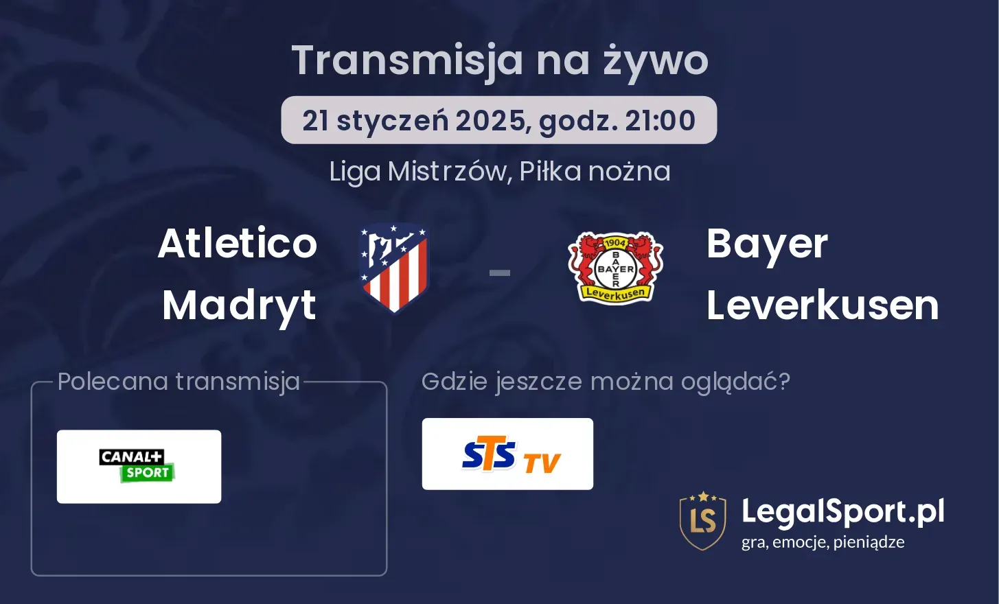 Atletico Madryt - Bayer Leverkusen transmisja na żywo