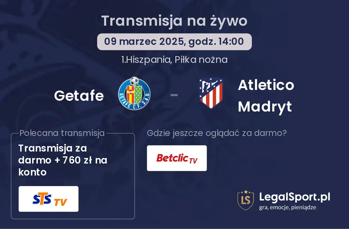 Atletico Madryt - Getafe gdzie oglądać transmisję?