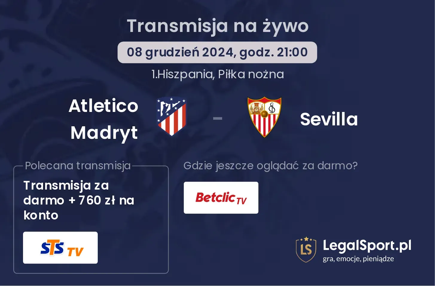 Atletico Madryt - Sevilla transmisja na żywo