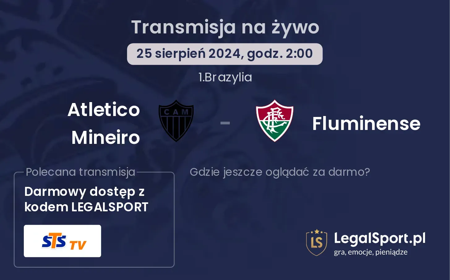 Atletico Mineiro - Fluminense gdzie oglądać? 25.08, godz. 02:00