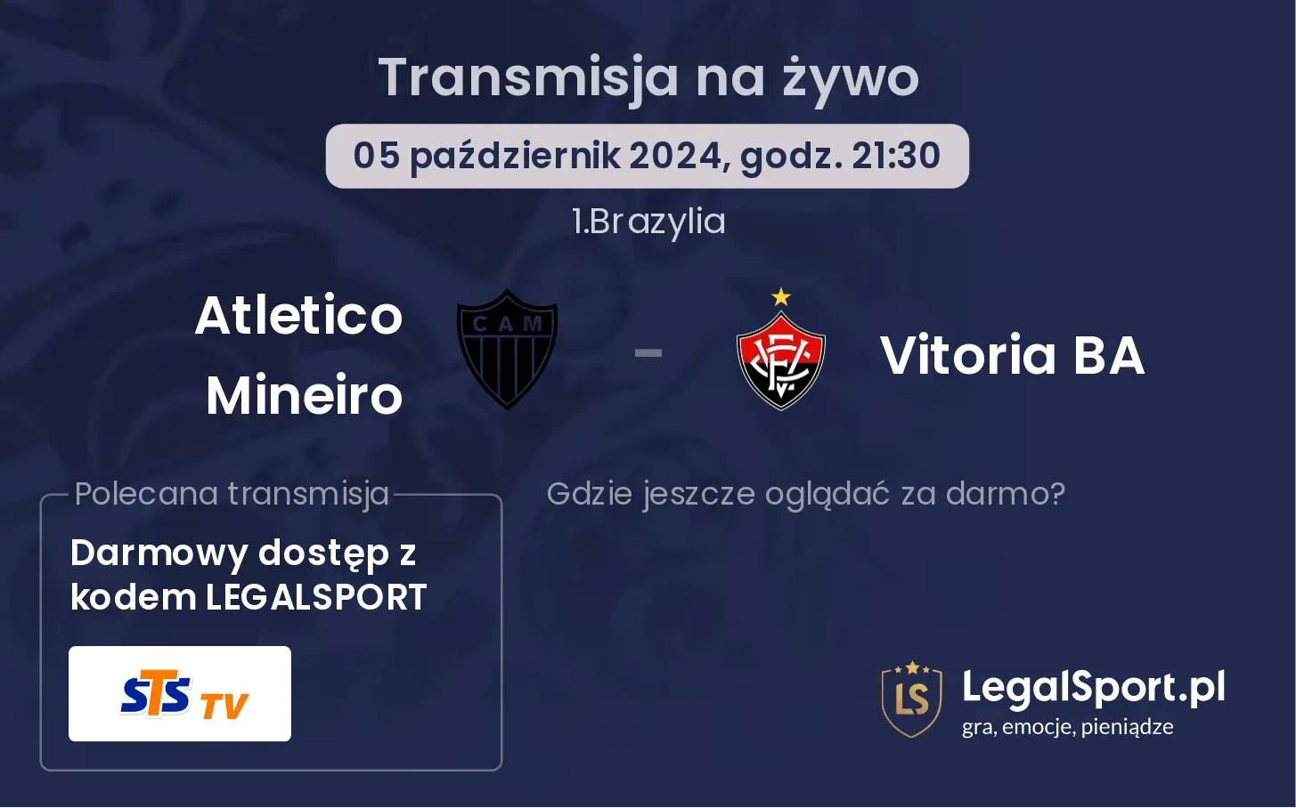 Atletico Mineiro - Vitoria BA transmisja na żywo