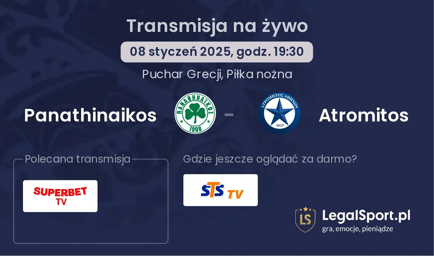 Atromitos - Panathinaikos transmisja na żywo