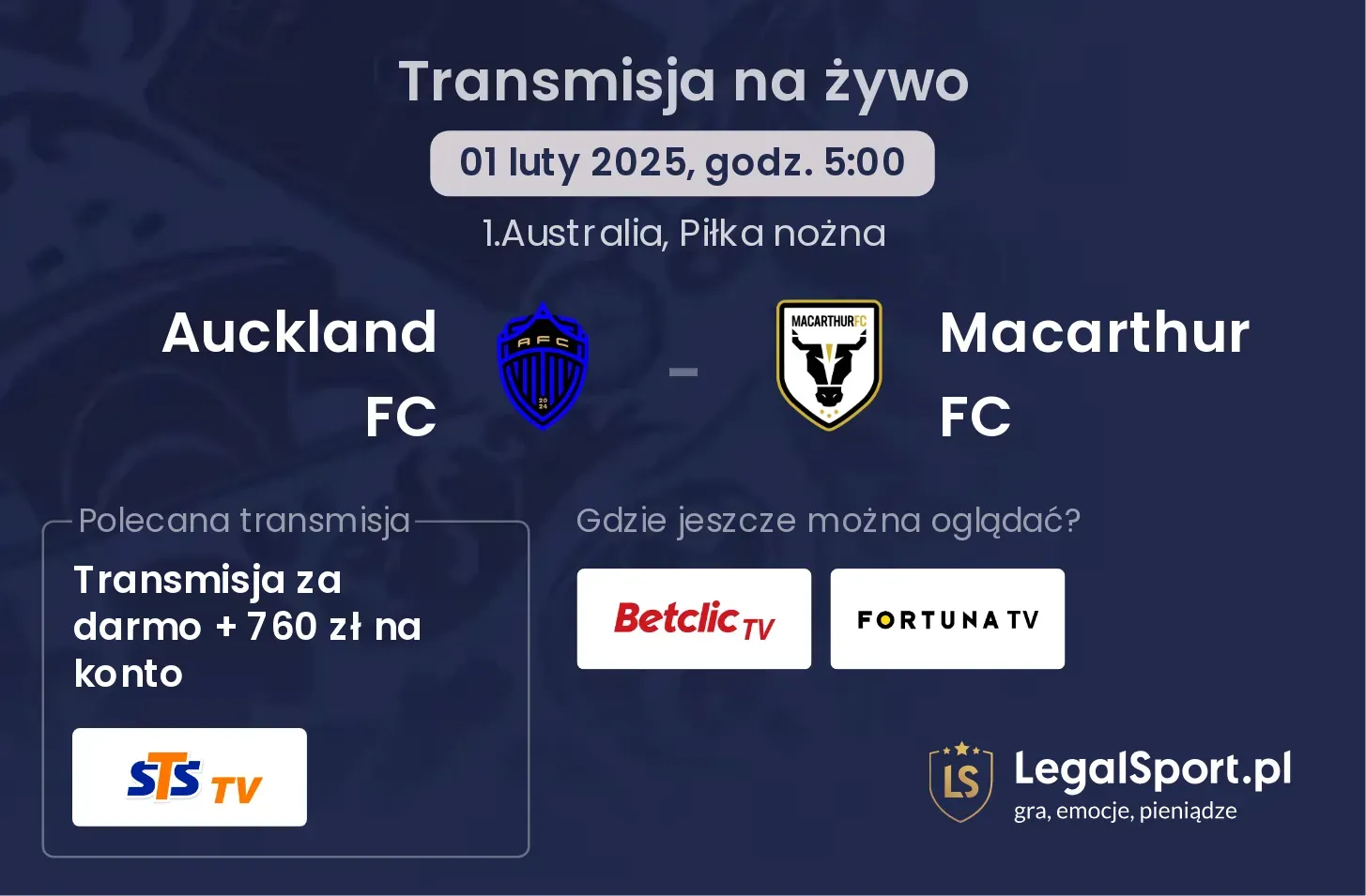 Auckland FC - Macarthur FC gdzie oglądać?