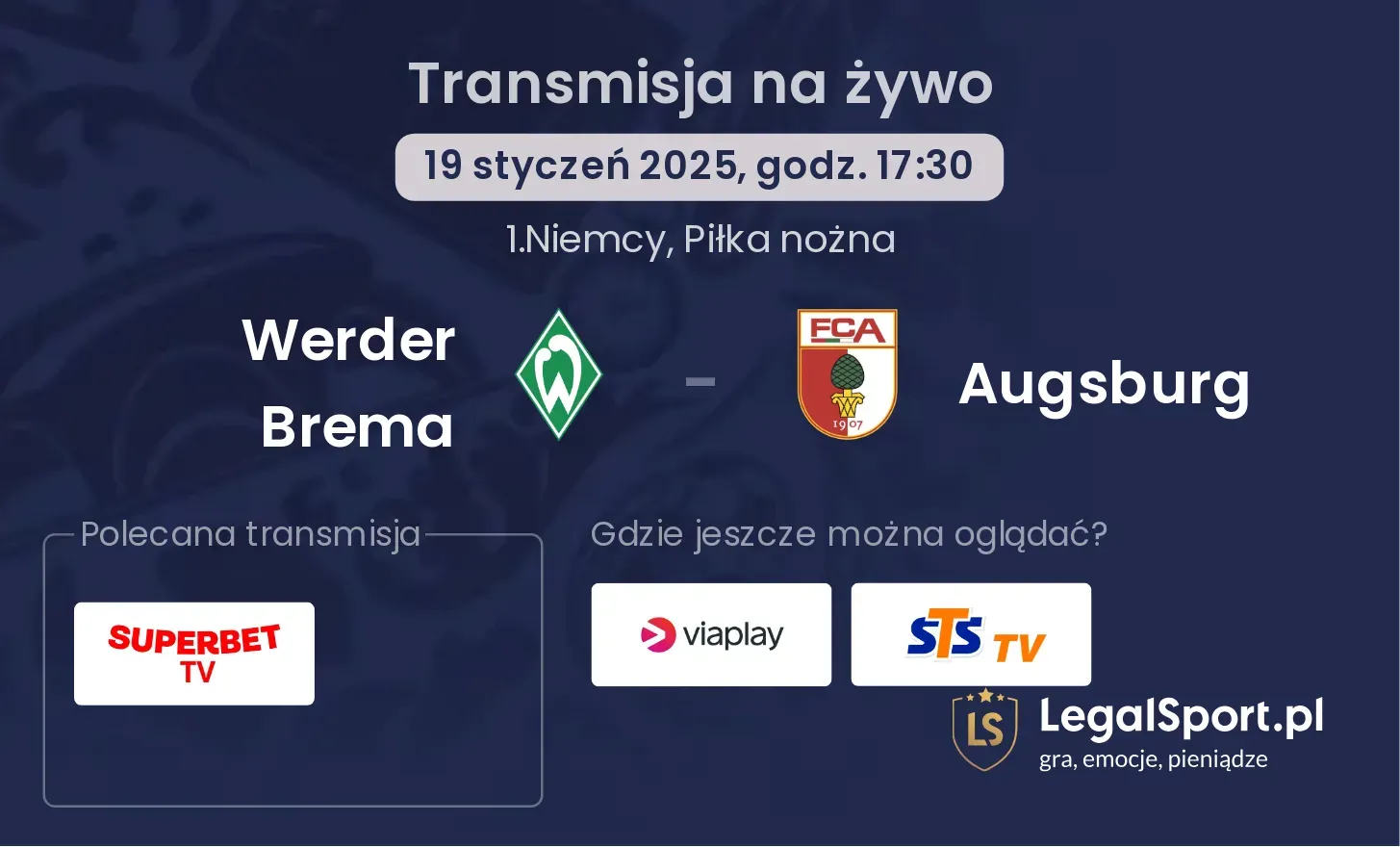 Werder Brema - Augsburg gdzie oglądać?