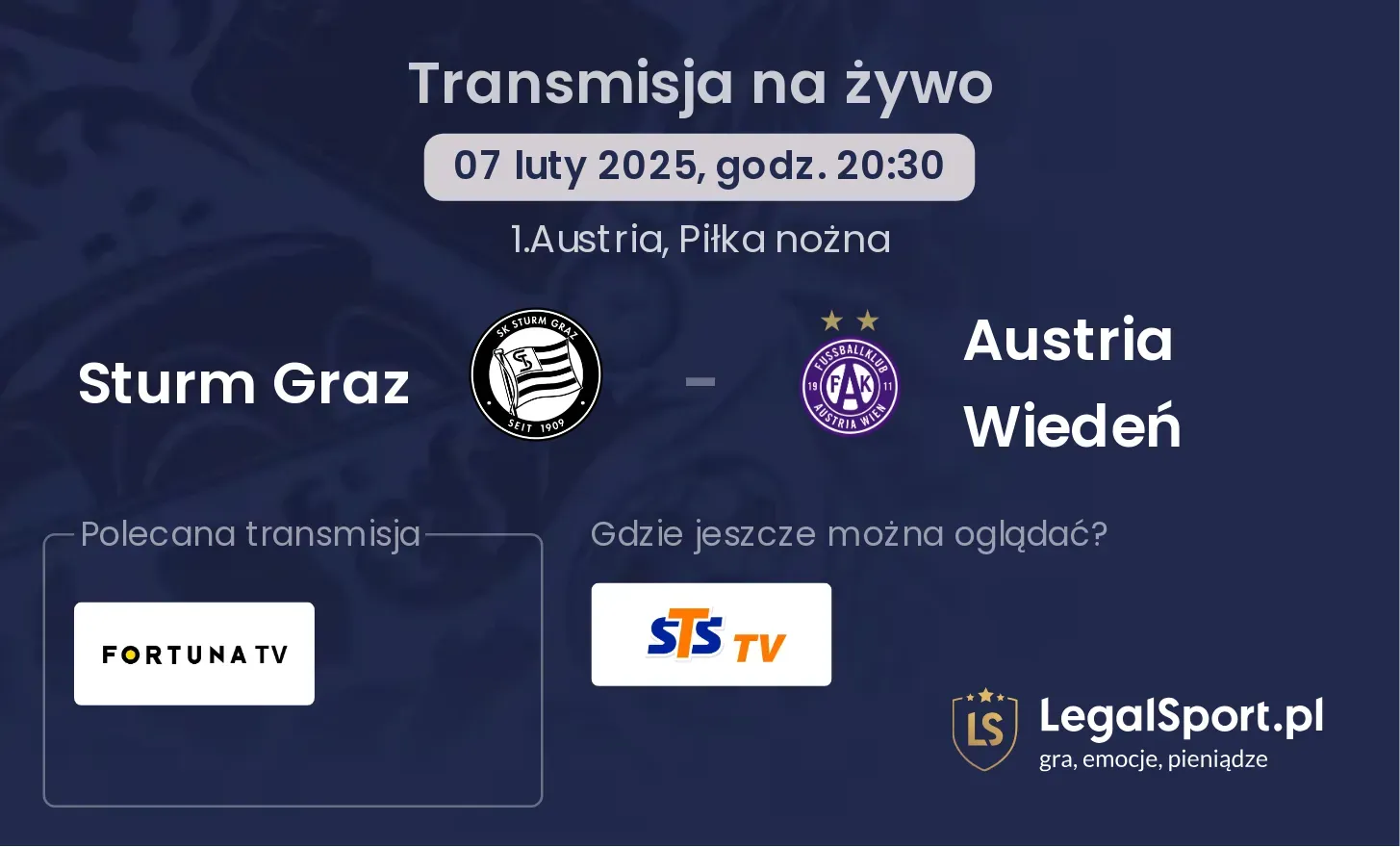 Austria Wiedeń - Sturm Graz gdzie oglądać? 25.09, godz. 18:30