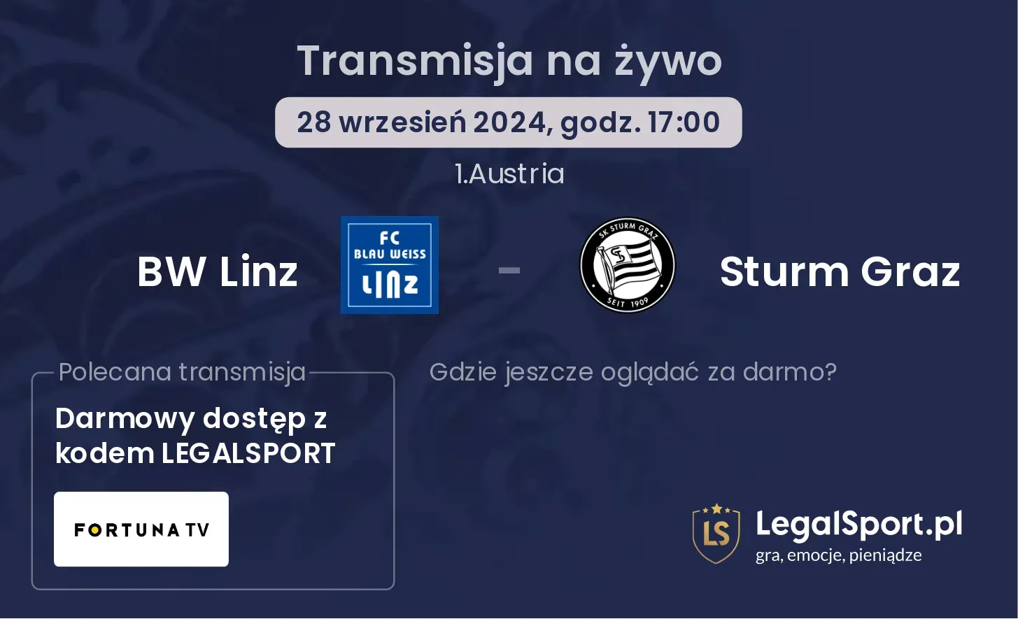 BW Linz - Sturm Graz transmisja na żywo