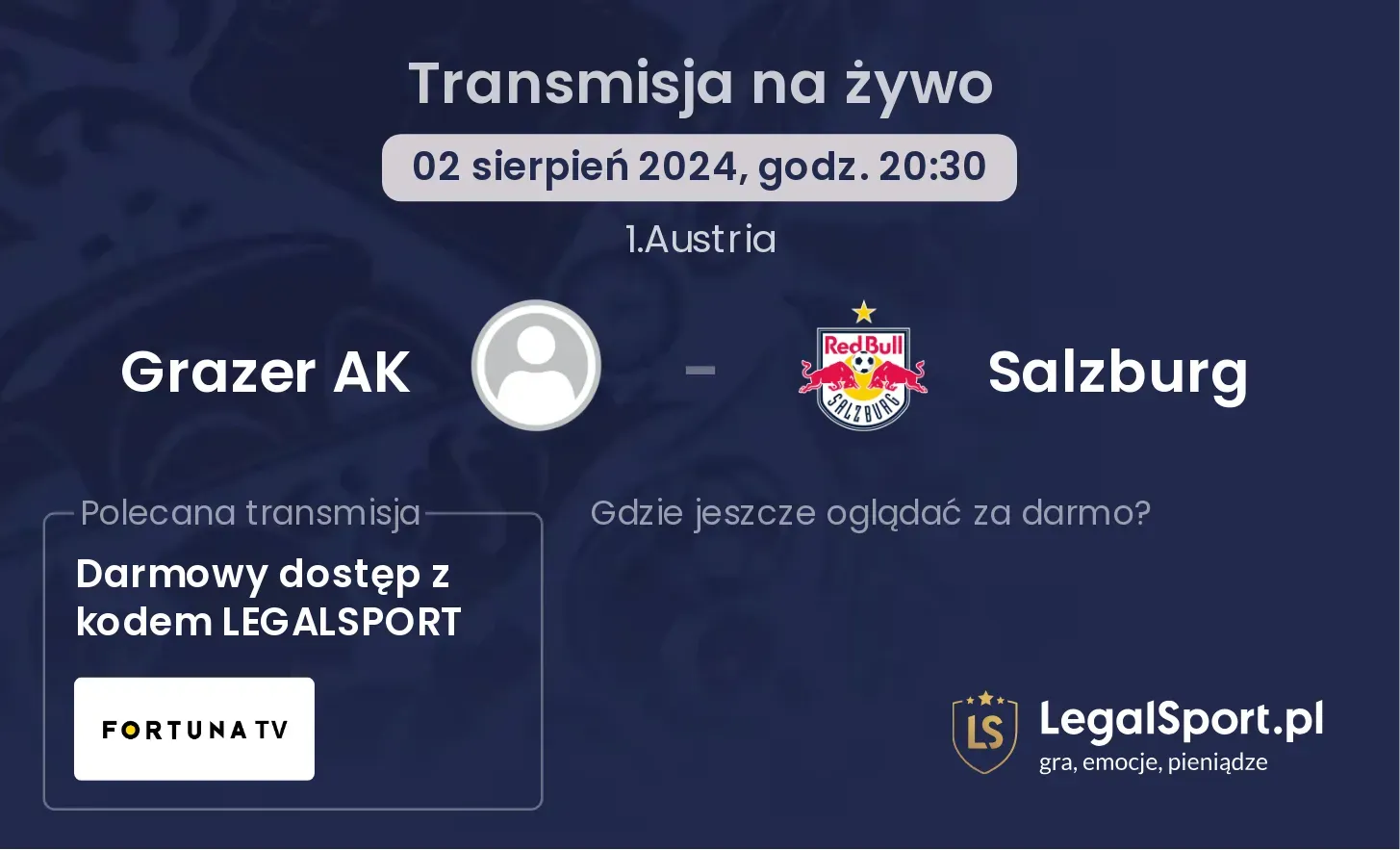 Grazer AK - Salzburg transmisja na żywo