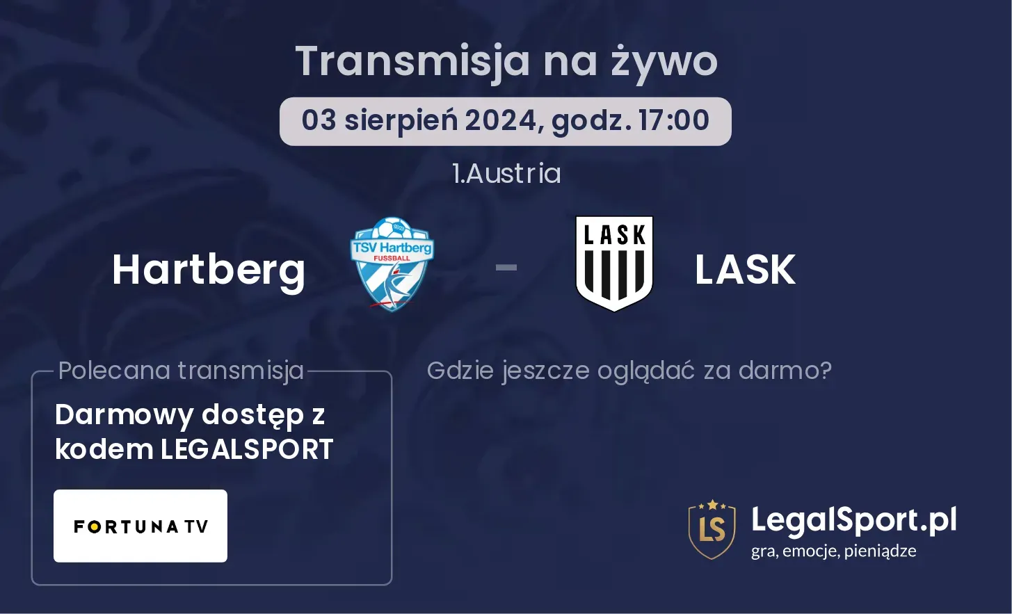 Hartberg - LASK transmisja na żywo