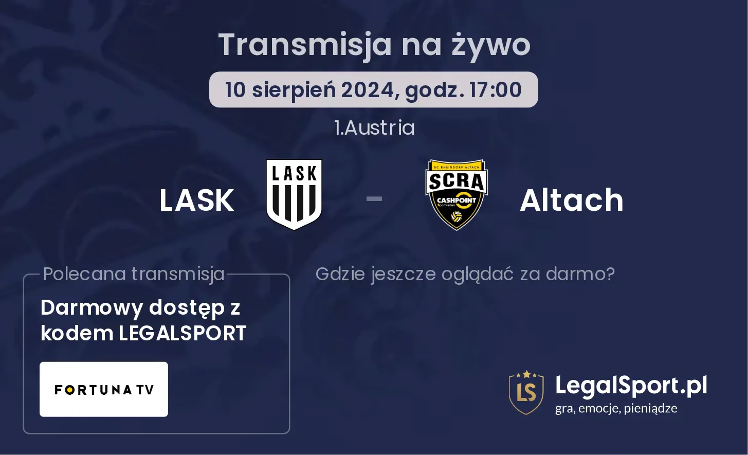 LASK - Altach transmisja na żywo