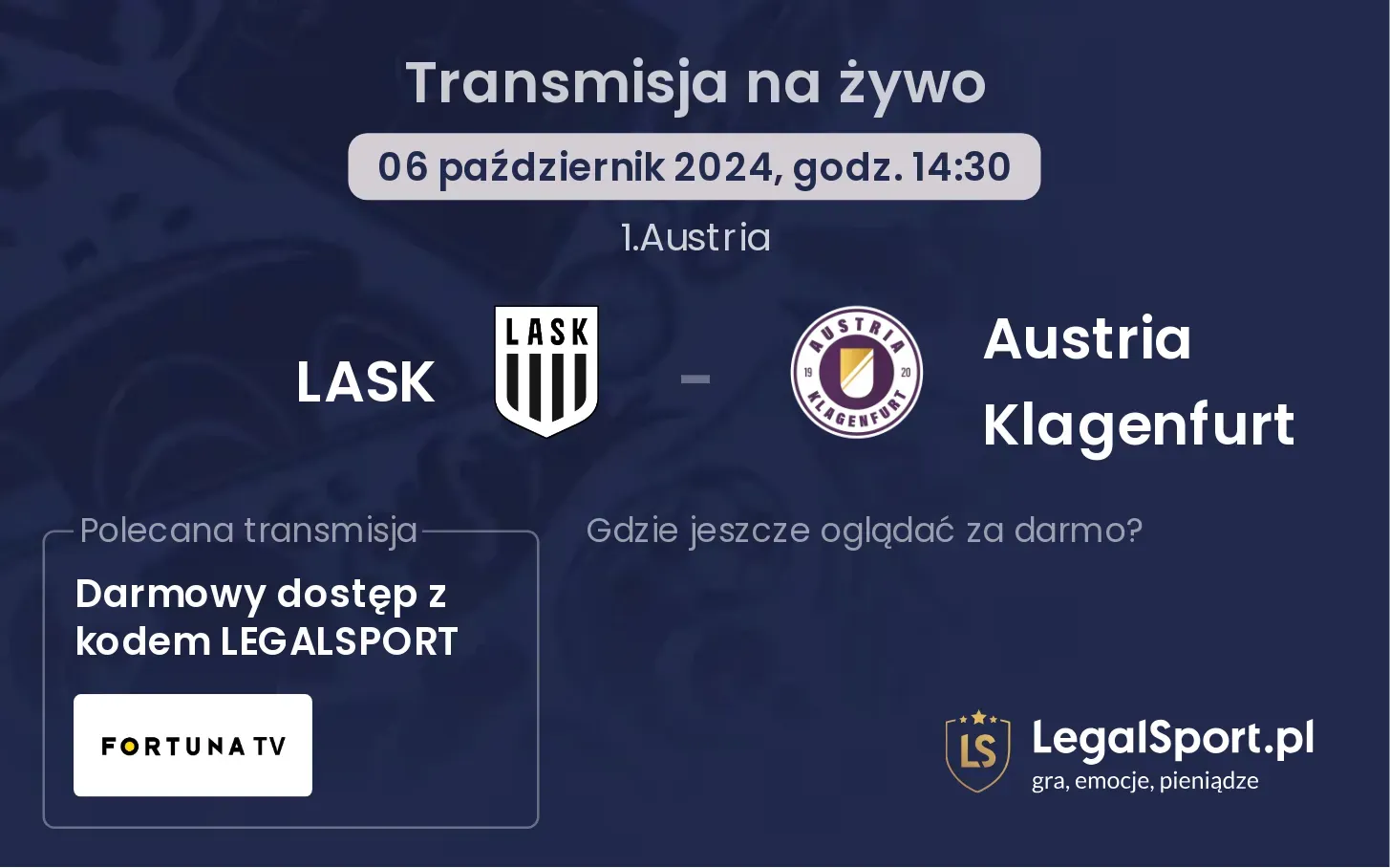 LASK - Austria Klagenfurt transmisja na żywo