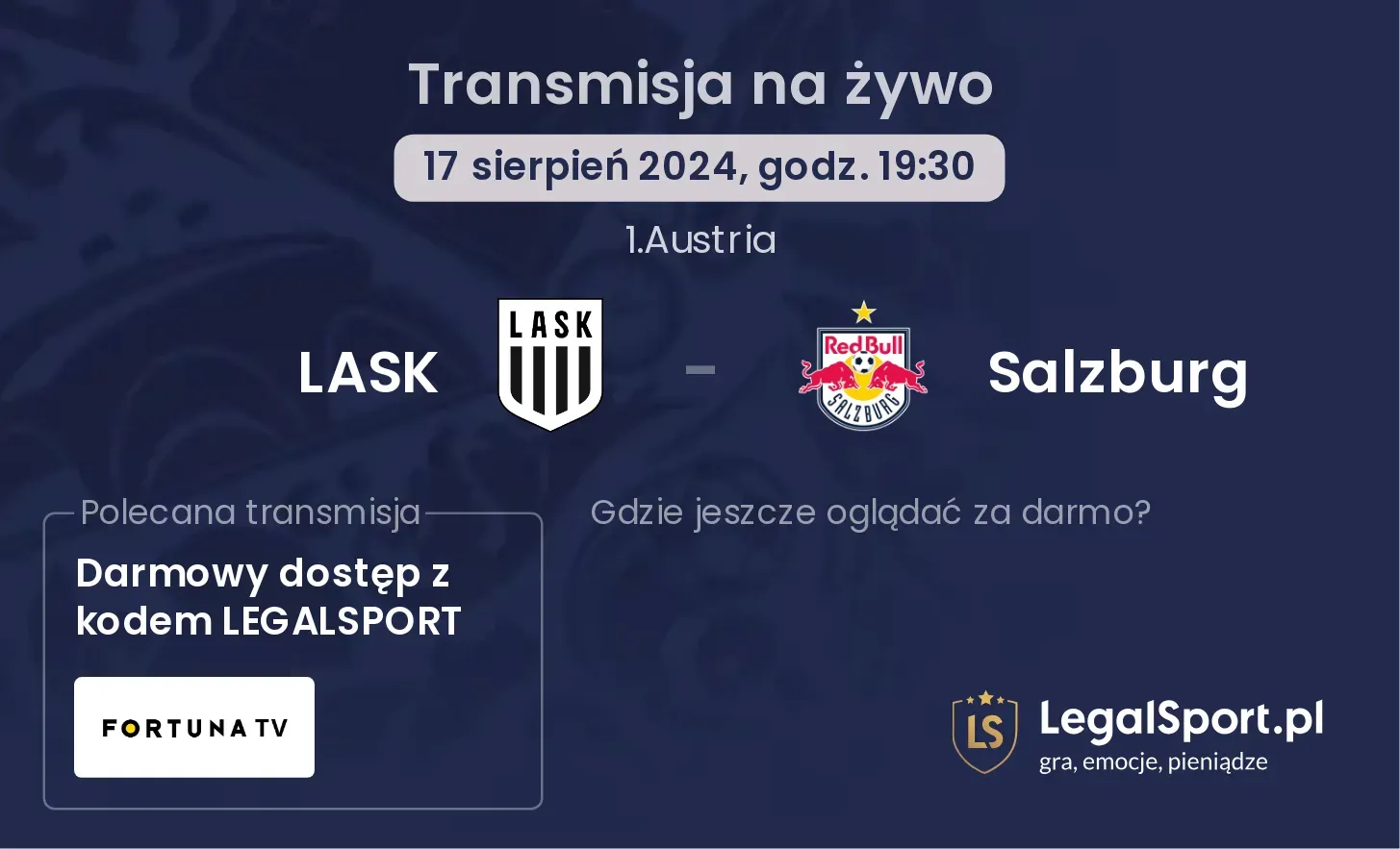 LASK - Salzburg transmisja na żywo