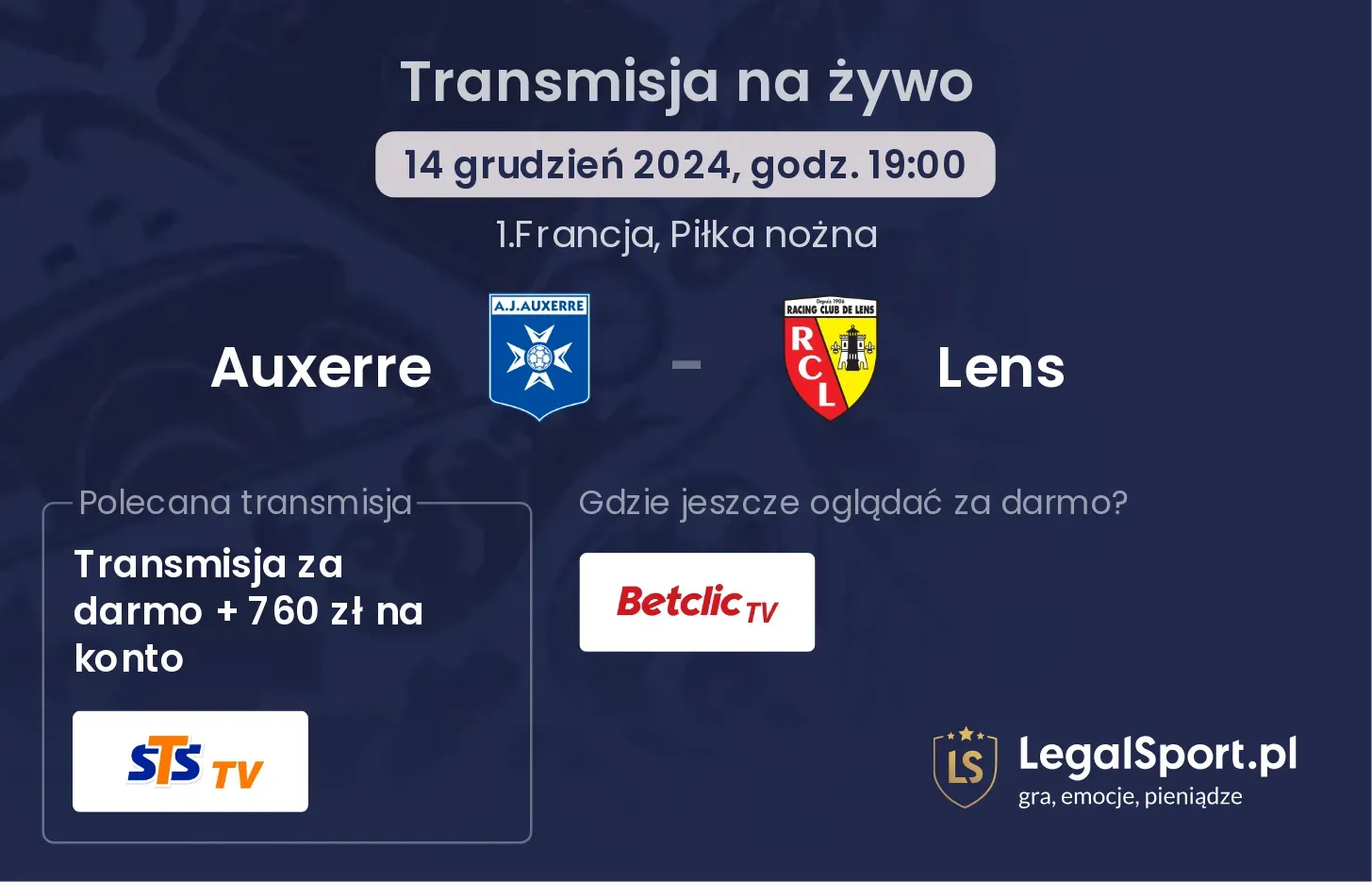 Auxerre - Lens gdzie oglądać?