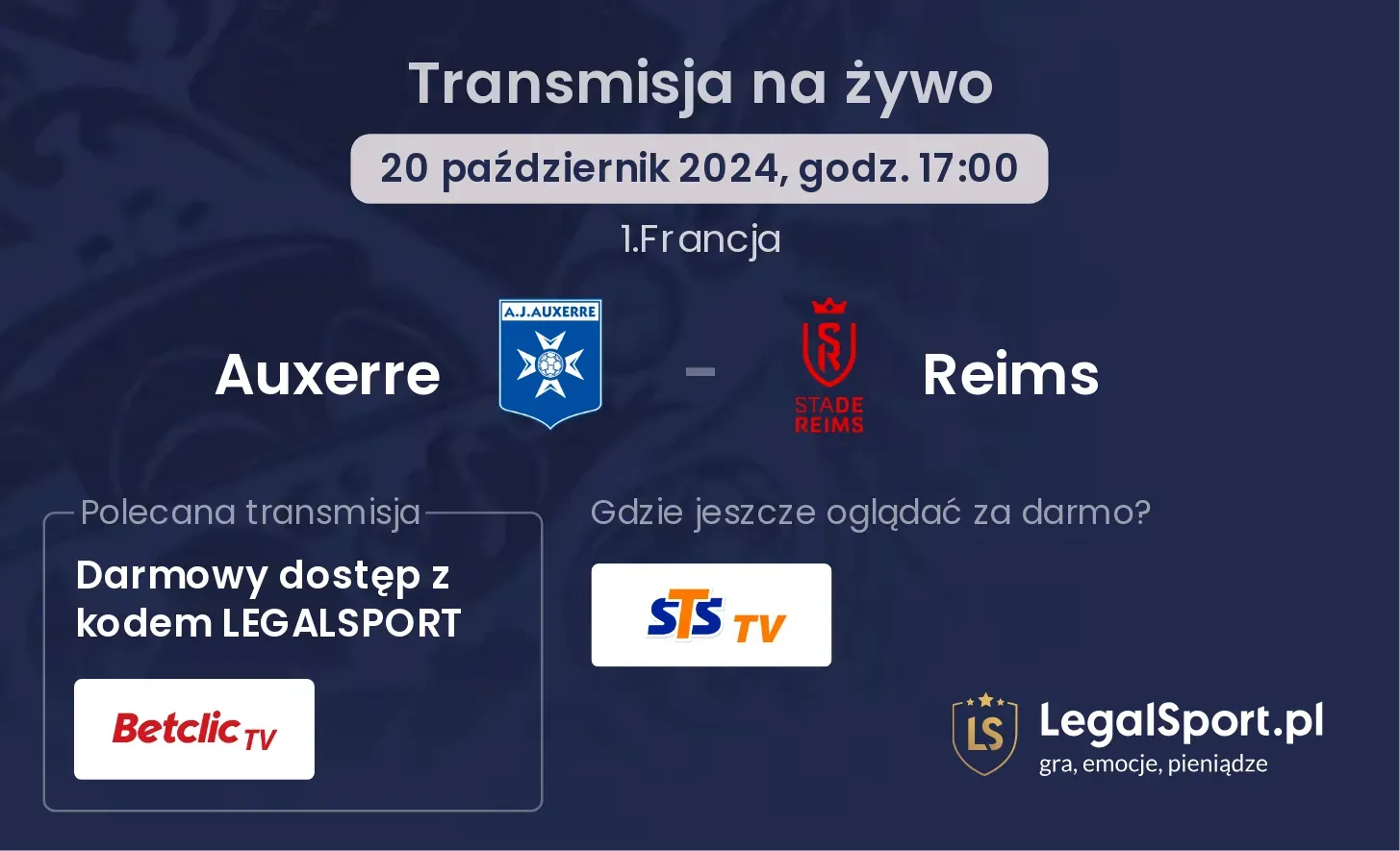 Auxerre - Reims gdzie oglądać? 20.10, godz. 17:00