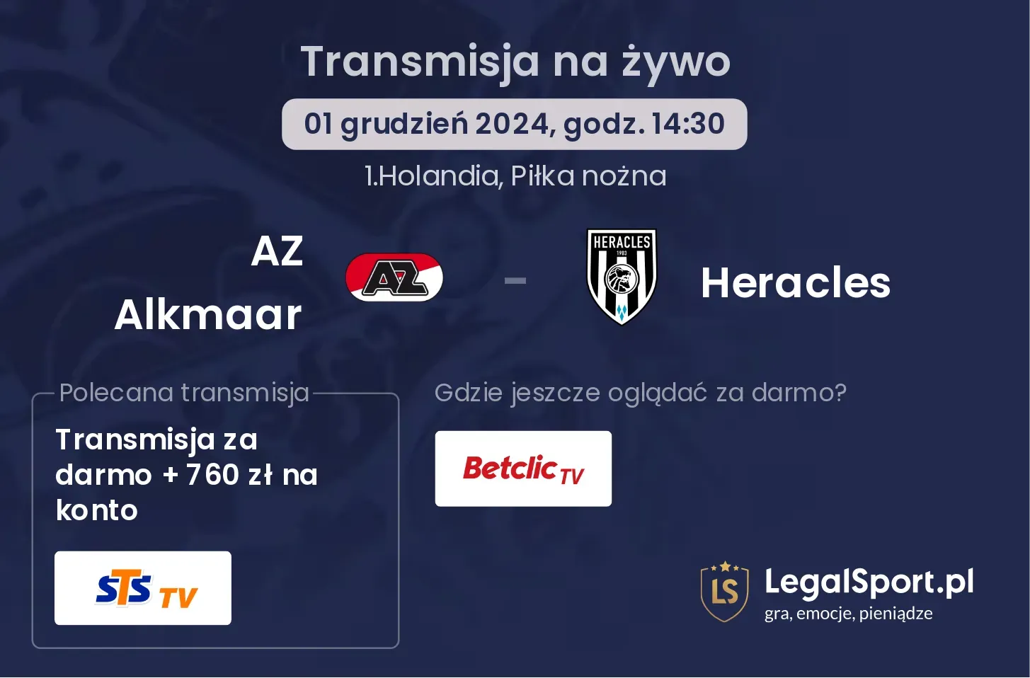 AZ Alkmaar - Heracles transmisja na żywo