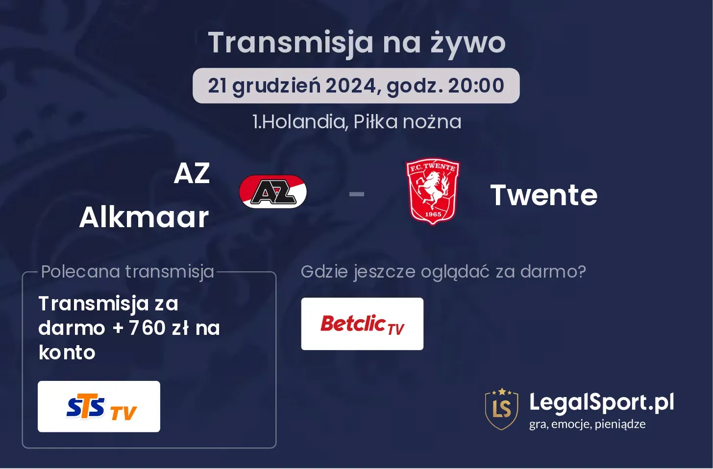 AZ Alkmaar - Twente transmisja na żywo