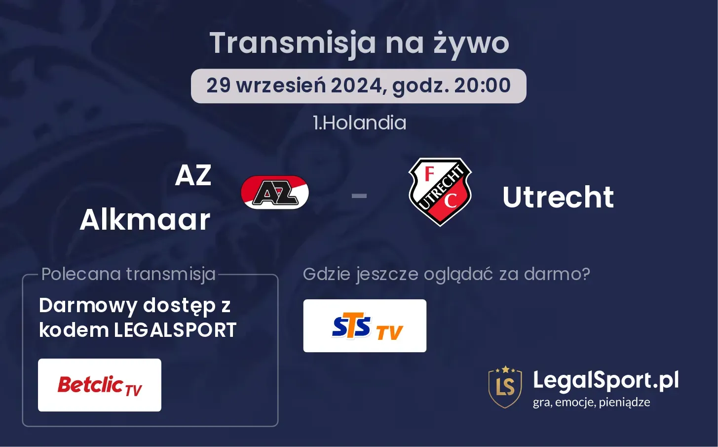 AZ Alkmaar - Utrecht transmisja na żywo