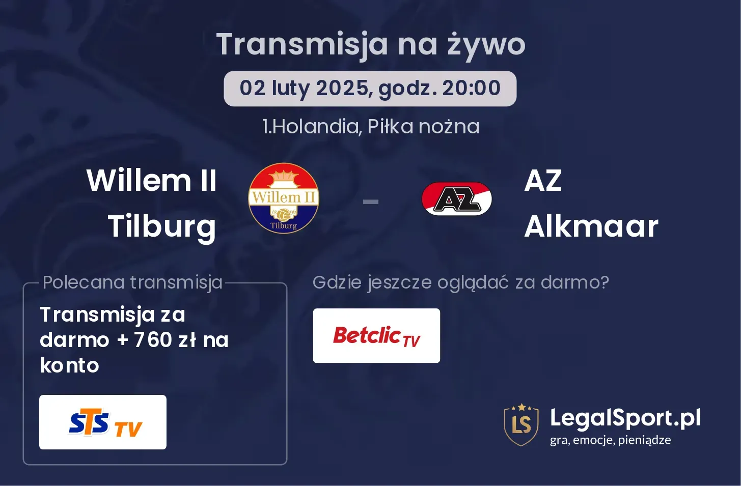 AZ Alkmaar - Willem II Tilburg gdzie oglądać? 10.11, godz. 16:45