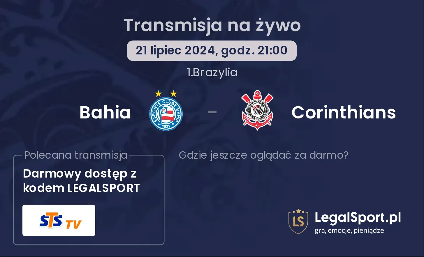 Bahia - Corinthians transmisja na żywo