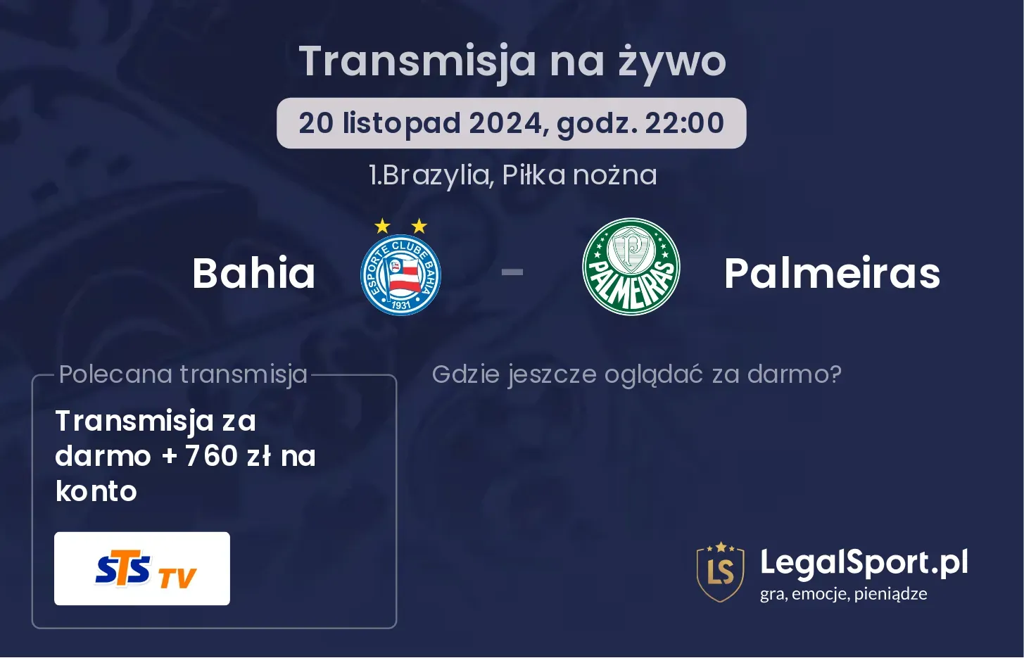 Bahia - Palmeiras transmisja na żywo