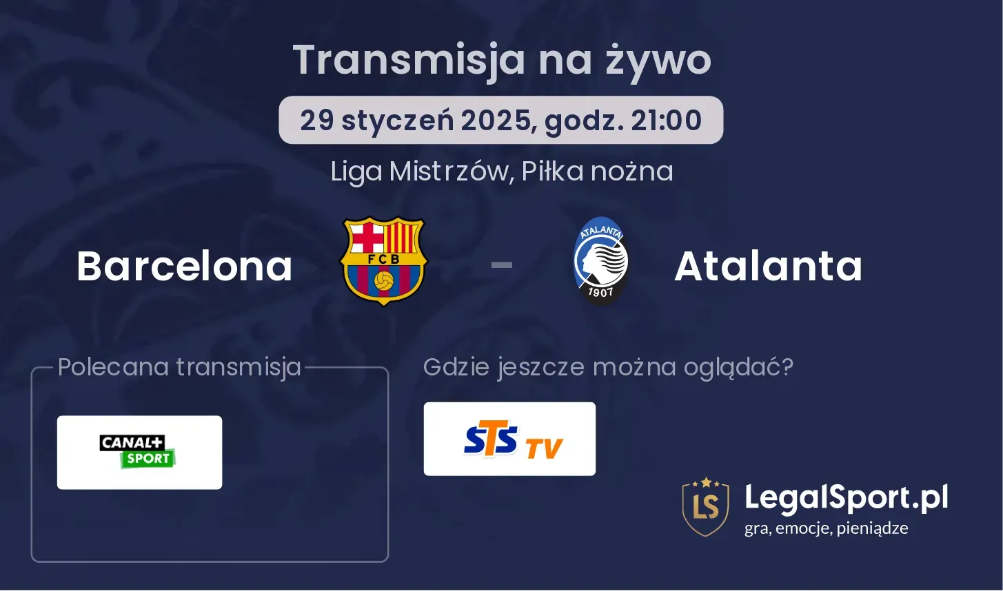 Barcelona - Atalanta transmisja na żywo