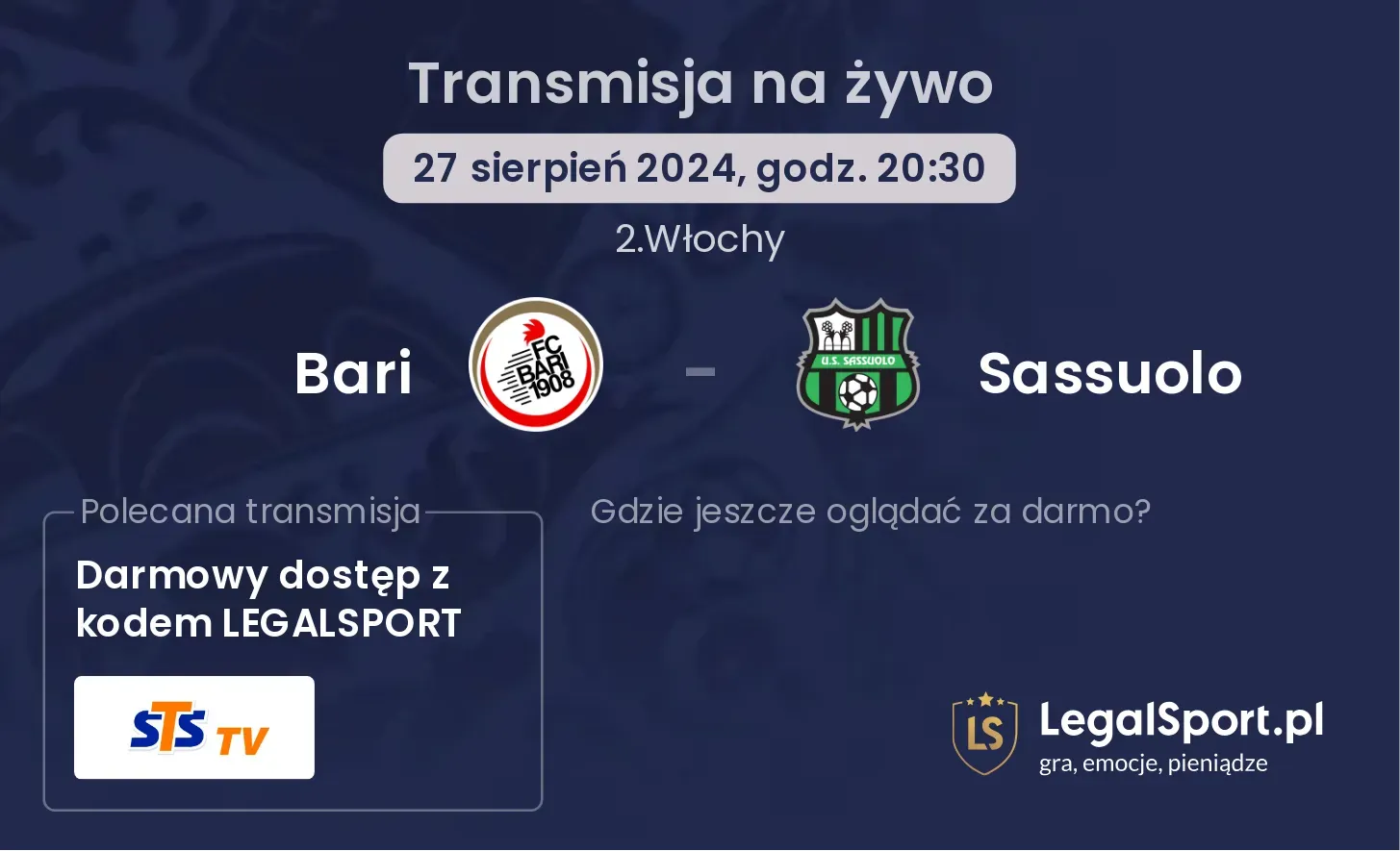 Bari - Sassuolo transmisja na żywo