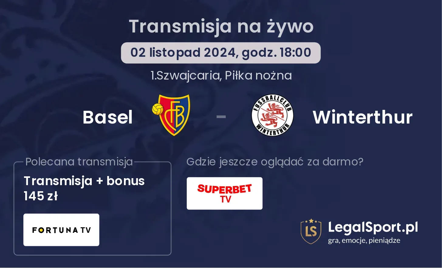 Basel - Winterthur gdzie oglądać? 02.11, godz. 18:00