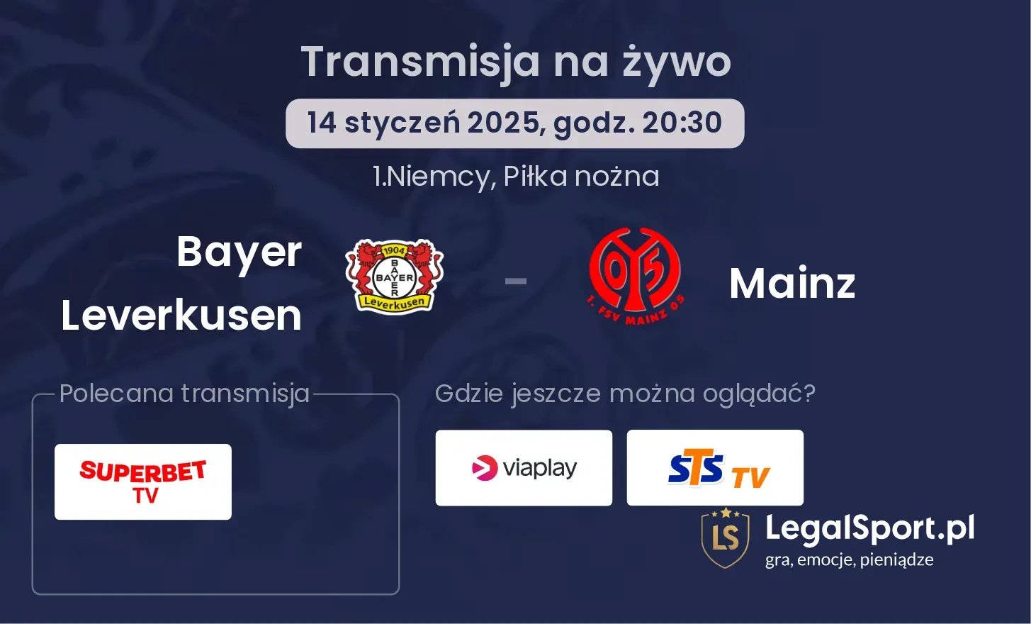 Bayer Leverkusen - Mainz transmisja na żywo