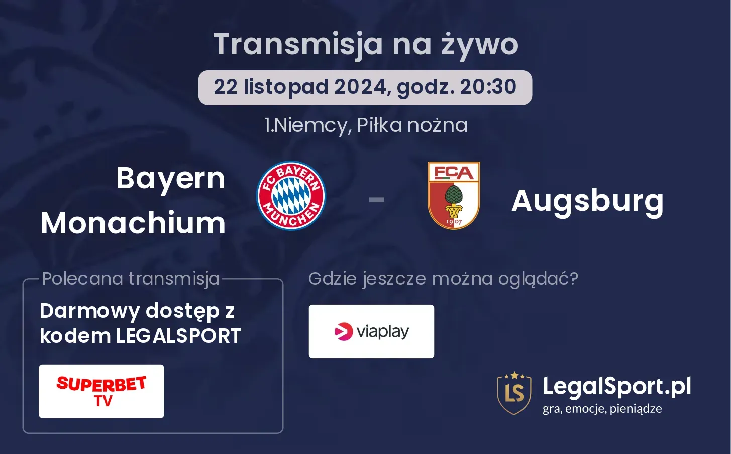 Bayern Monachium - Augsburg transmisja na żywo