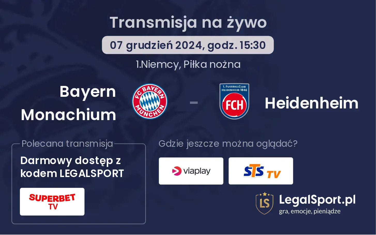 Bayern Monachium - Heidenheim transmisja na żywo