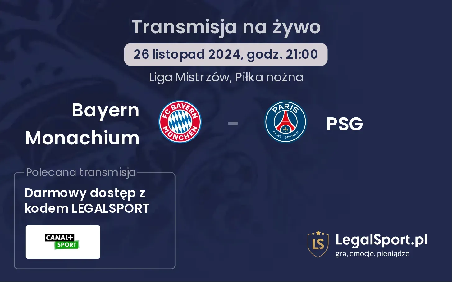 Bayern Monachium - PSG transmisja na żywo