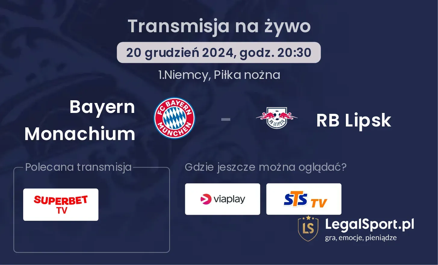 Bayern Monachium - RB Lipsk transmisja na żywo