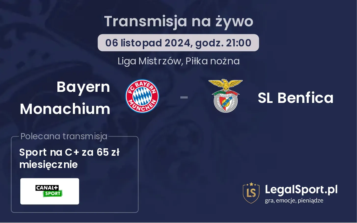 Bayern Monachium - SL Benfica transmisja na żywo