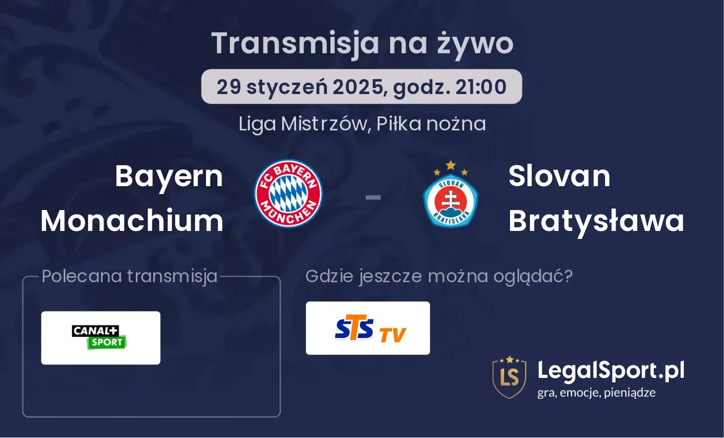 Bayern Monachium - Slovan Bratysława transmisja na żywo