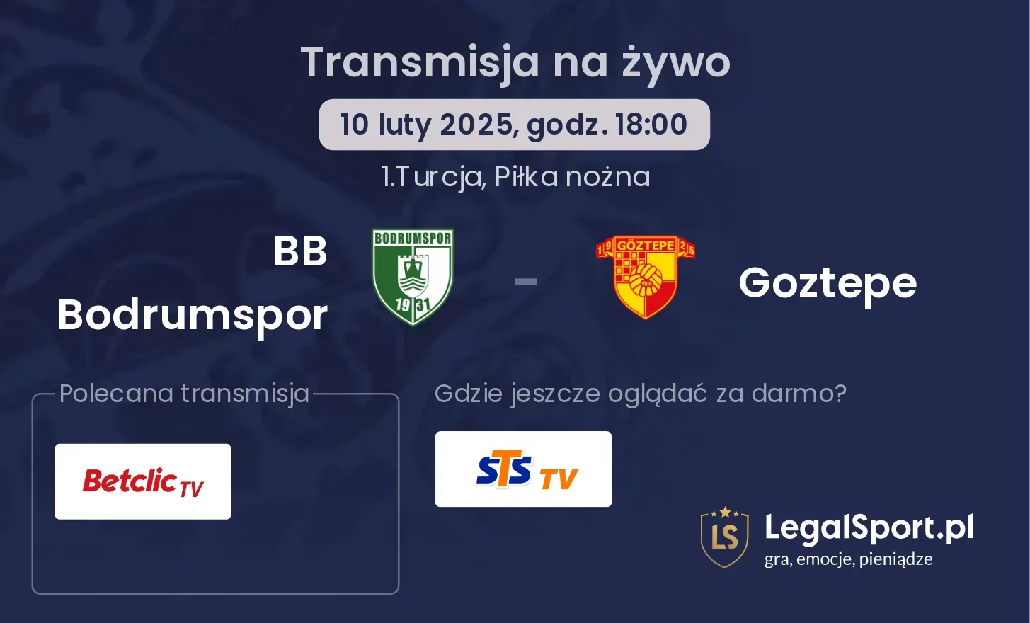 BB Bodrumspor - Goztepe transmisja na żywo