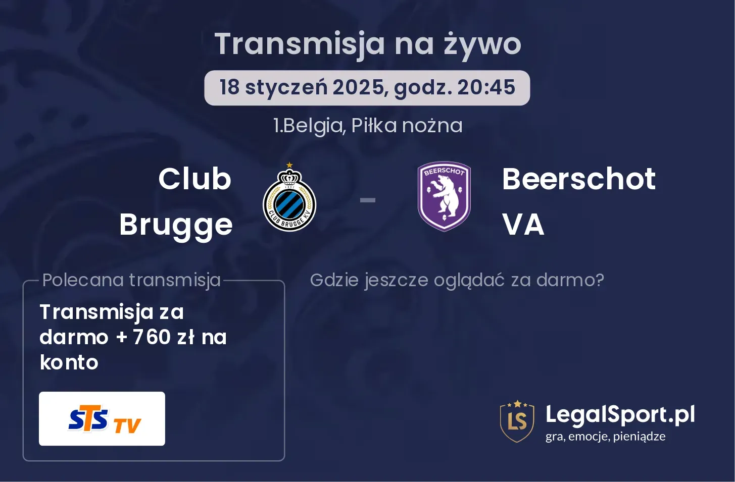 Club Brugge - Beerschot VA gdzie oglądać?