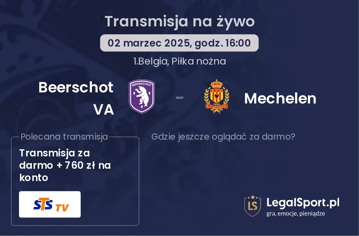 Beerschot VA - Mechelen transmisja na żywo