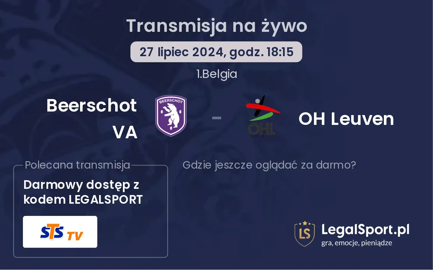 Beerschot VA - OH Leuven transmisja na żywo