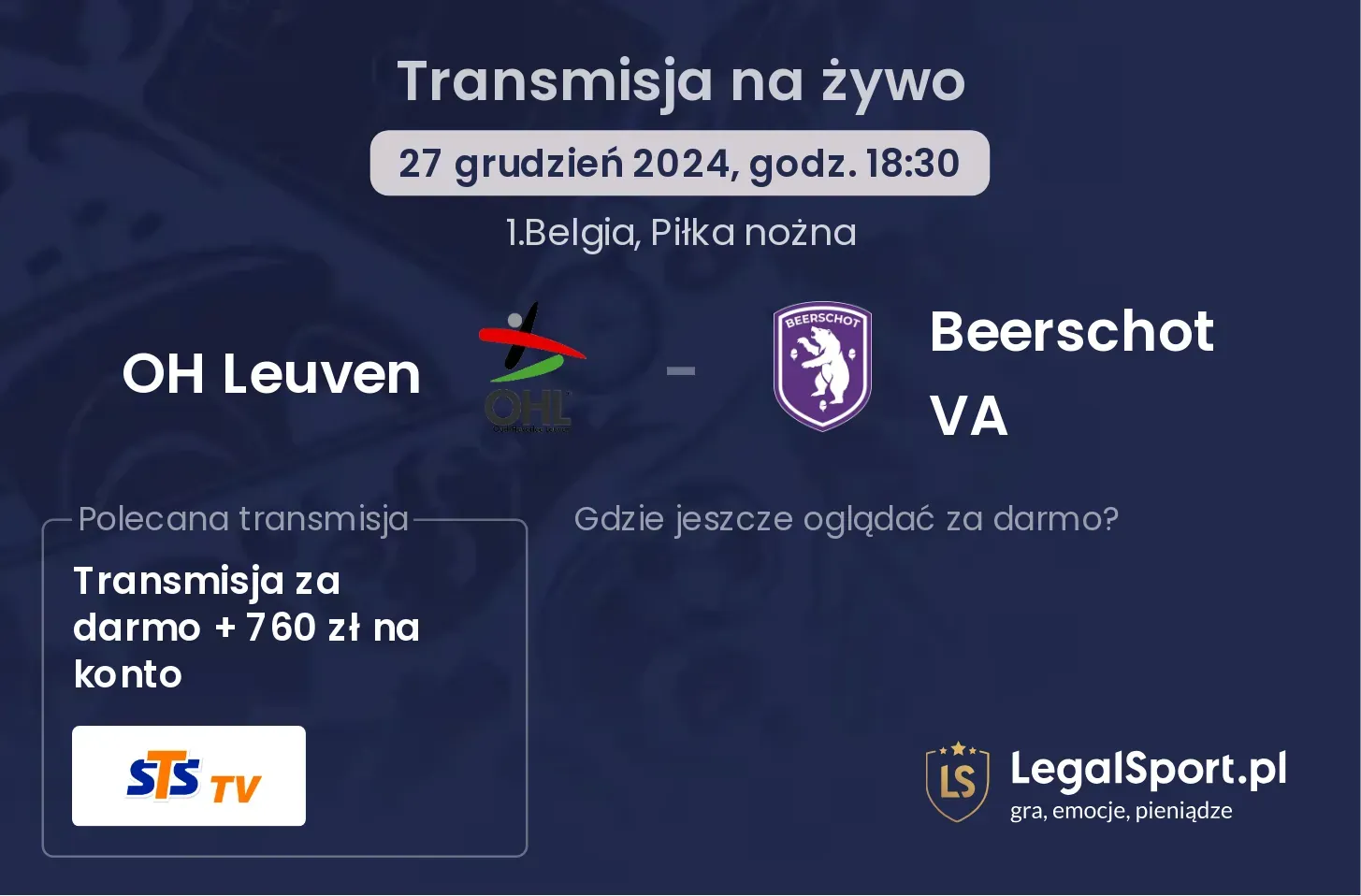 OH Leuven - Beerschot VA gdzie oglądać?