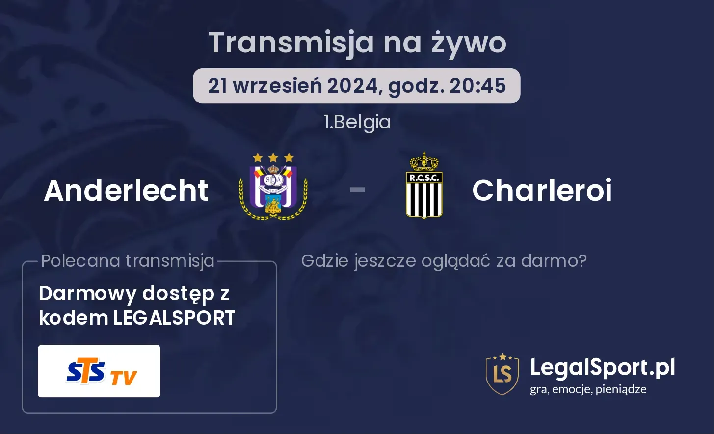 Anderlecht - Charleroi transmisja na żywo