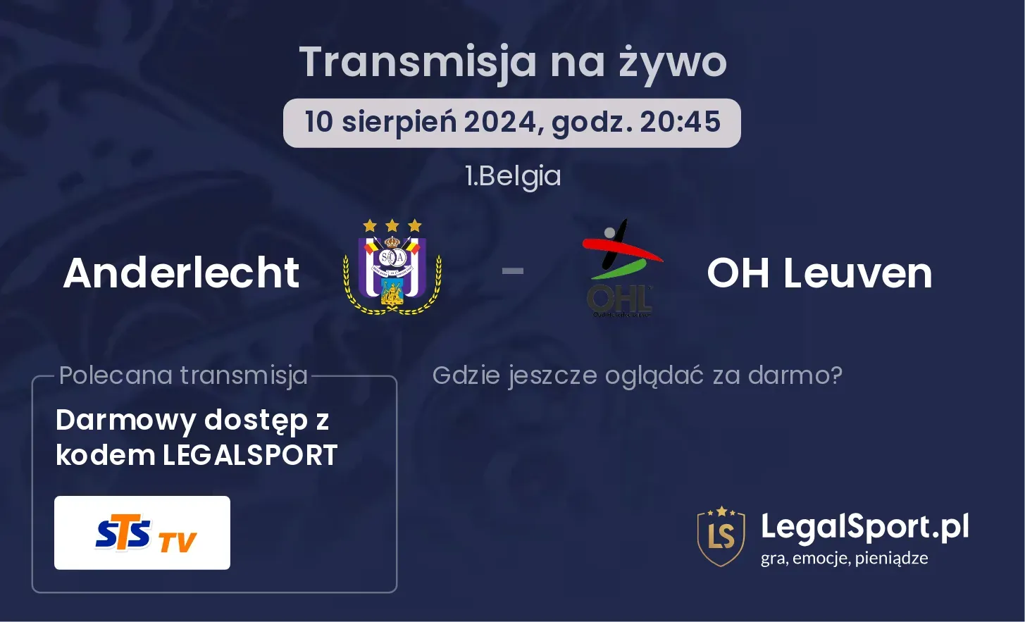 Anderlecht - OH Leuven transmisja na żywo