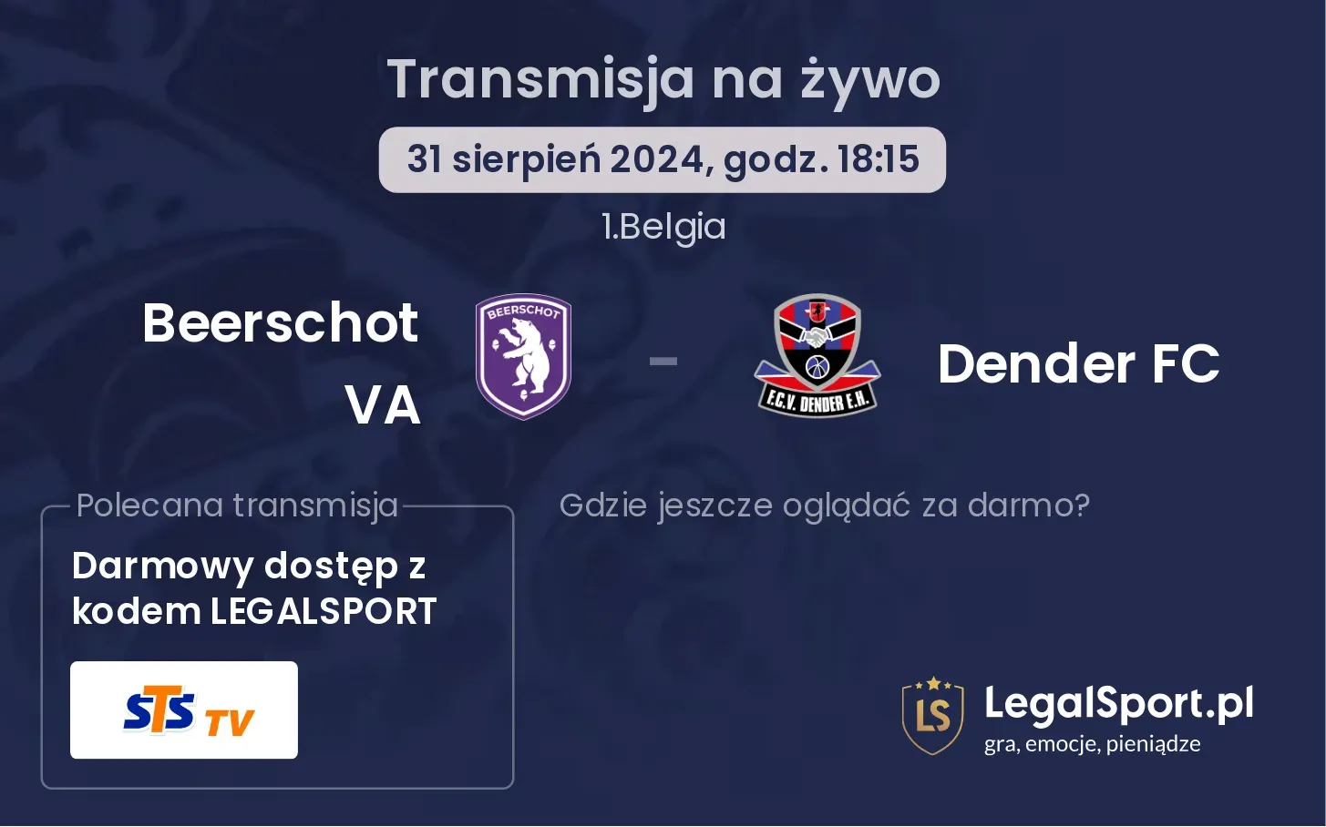 Beerschot VA - Dender FC transmisja na żywo