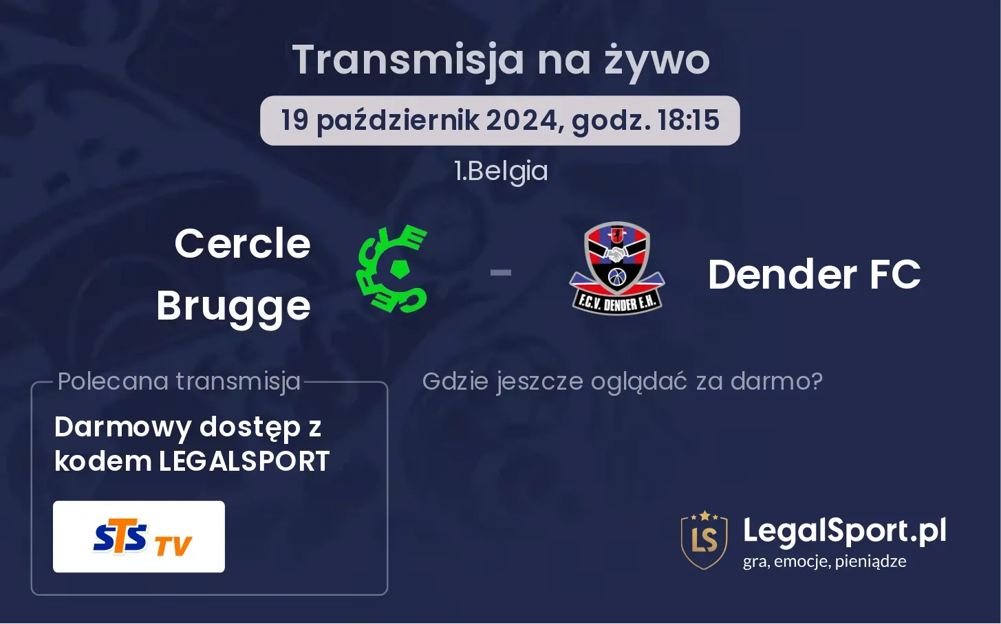 Cercle Brugge - Dender FC transmisja na żywo