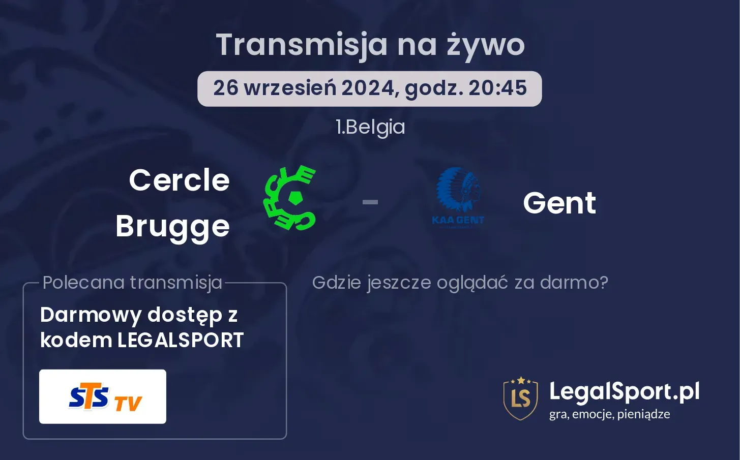 Cercle Brugge - Gent transmisja na żywo